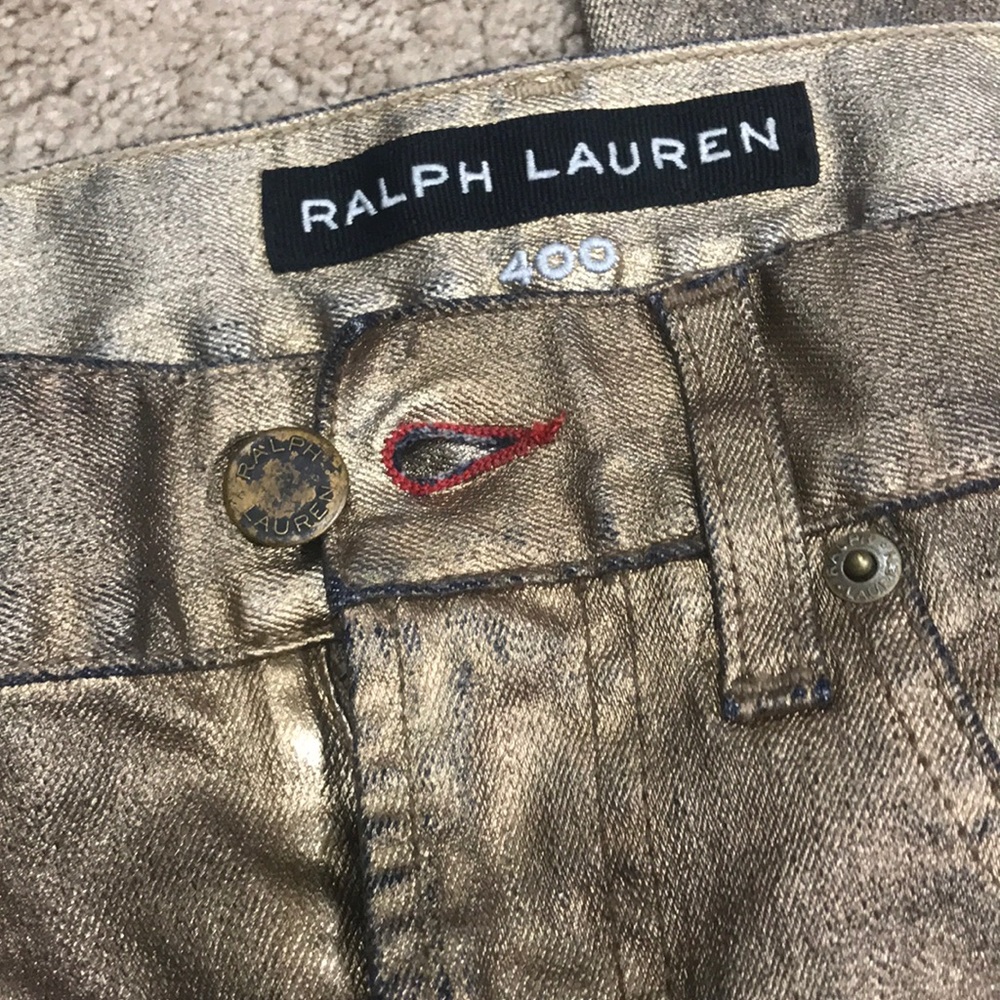 RL Black Label Cropped Matchstick Metallic Jeans - Picture 6 of 8